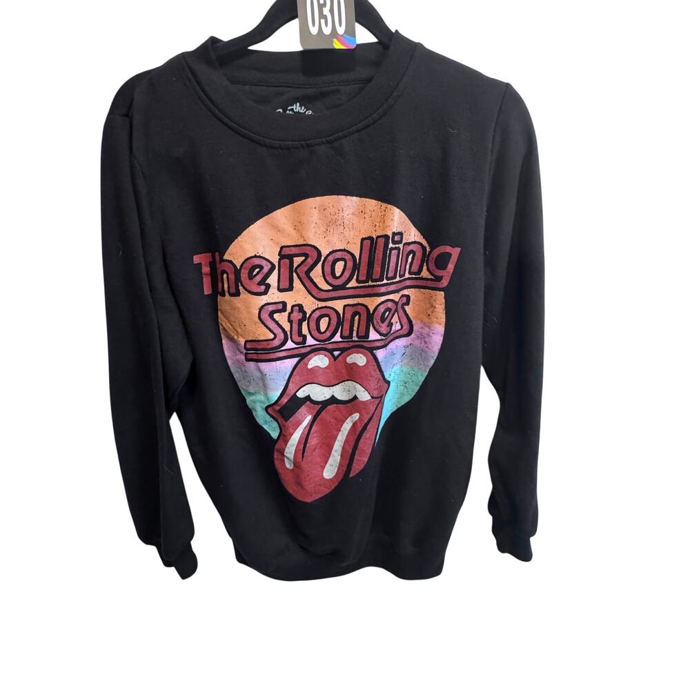 The Rolling Stones Graphic Sweatshirt Black Large Rock Band Concert Pullover